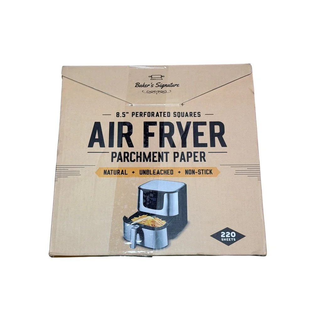 Baker's Signature Air Fryer Parchment Paper 8.5in Brown New 220ct Perforated